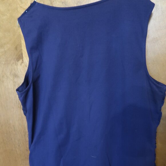Coldwater Creek Navy Blue Knit Tank Top with Sequin Stripes Size XL (16) - Picture 6 of 6